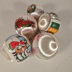 Lot of 5  1980's Ornaments Hallmark Keepsake Satin Christmas Tree Vtg Memories